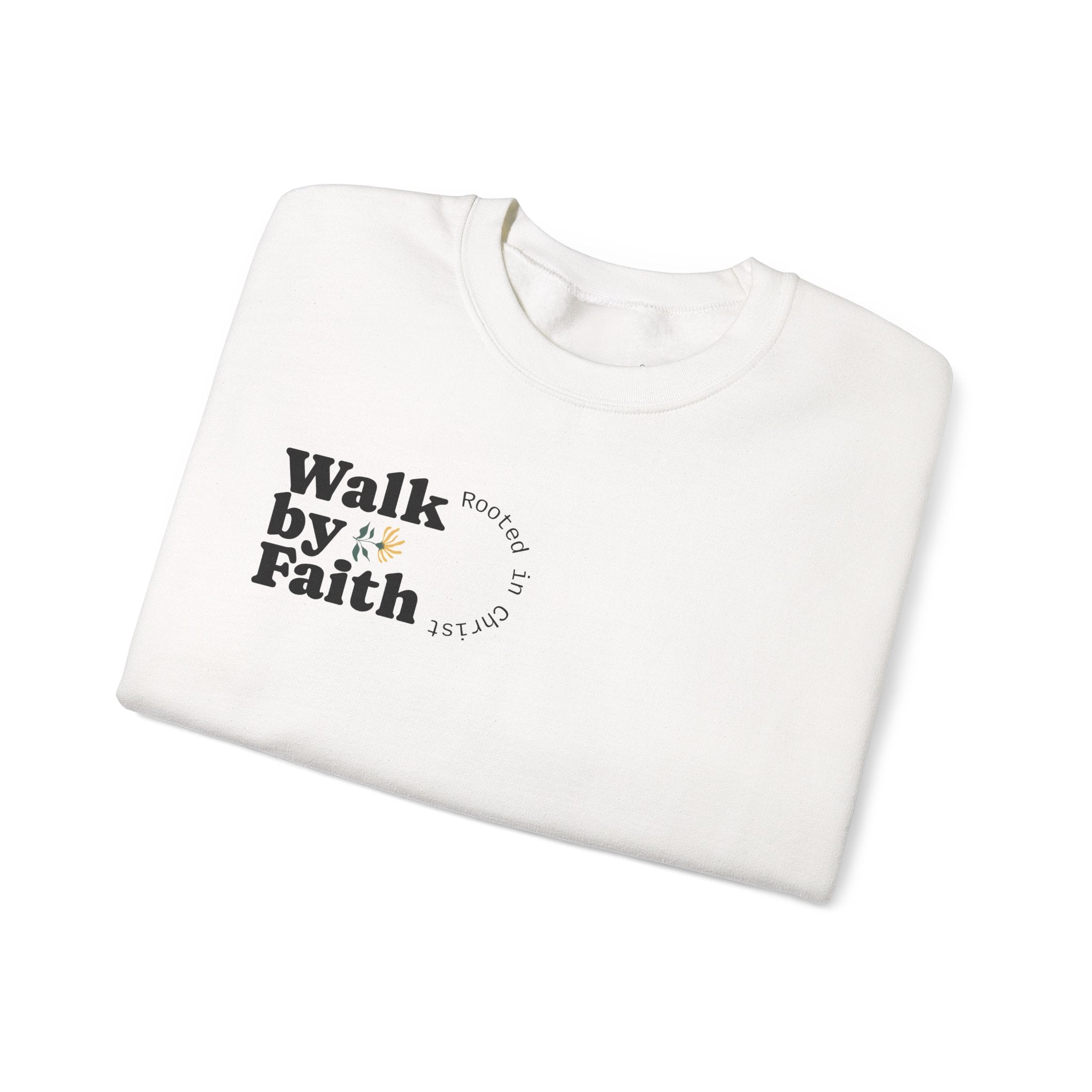 Walk by Faith sweatshirt | Floral sleeve crewneck